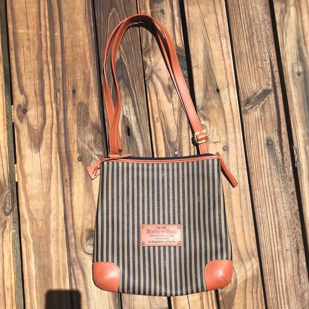 Brown Stripe Crossbody Bag
